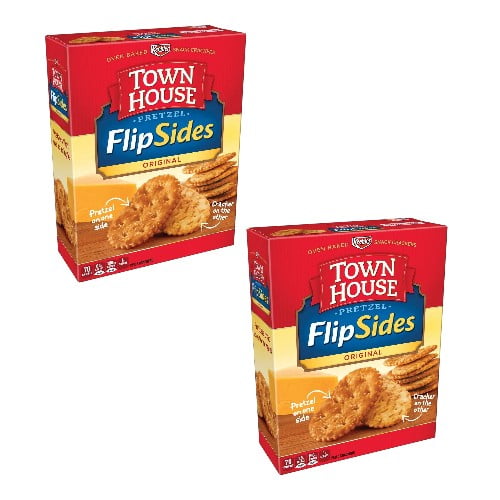 ( 2 Pack ) Town House FlipSides Oven Baked Pretzel Original Crackers 9.2 Oz