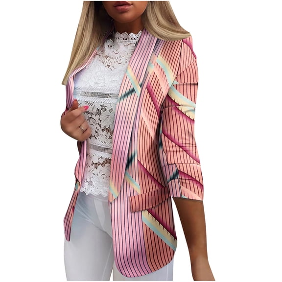 USSUMA Women Tops Dressy Casual Long Sleeve, Women's Butterfly Jacket Open Front Blazer Casual Long Sleeve Cardigan Coat Elegant Work Business Fall Tie Dye Cardigan Blazers Fall Female