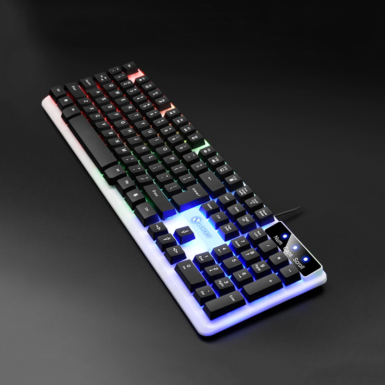 Wired Gaming Keyboard Mouse Combo, 104-Key Full Size, Mechanical Feel, RGB Backlit, Floating Keycaps, Ergonomic, Anti-Slip, for Gaming Office Home Use