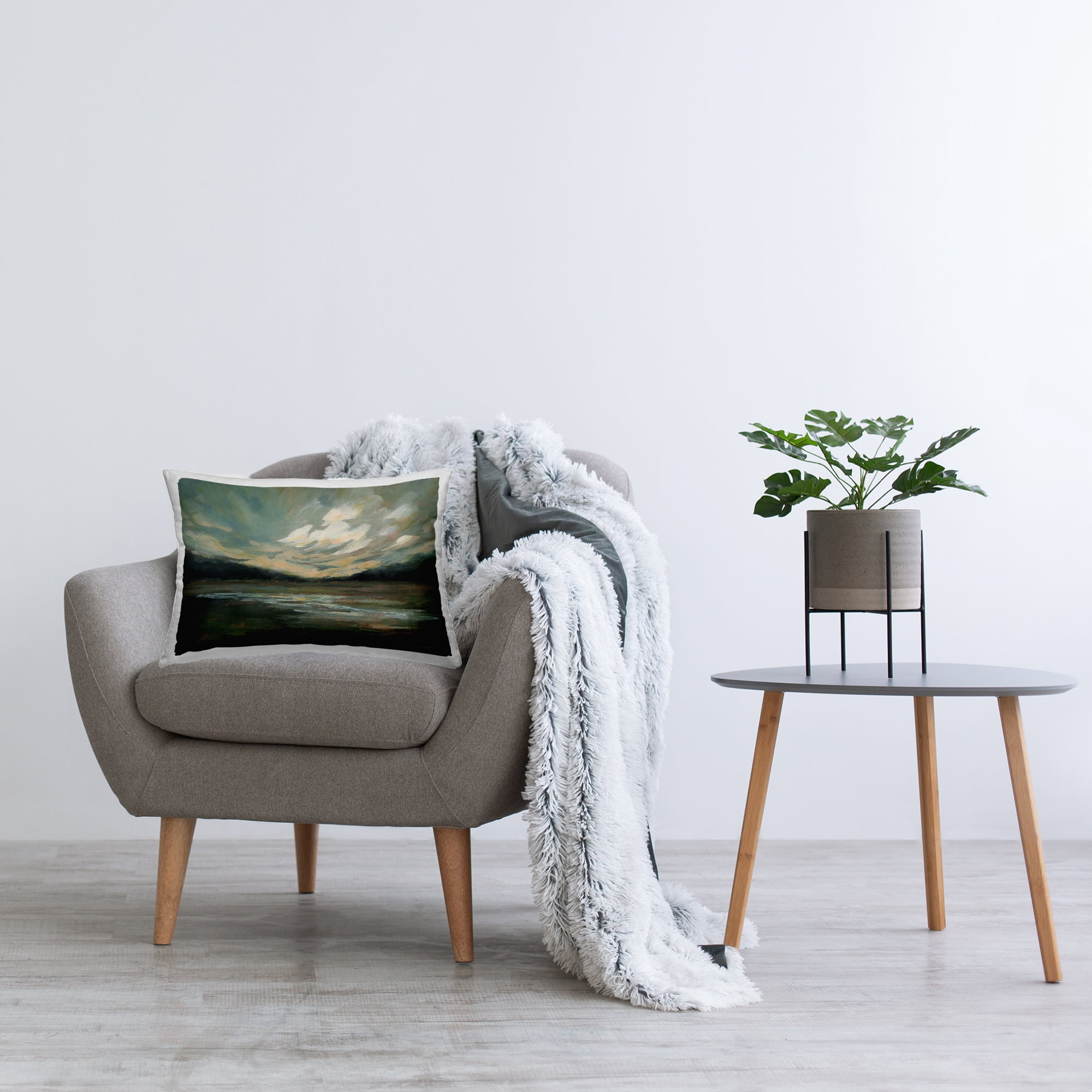 Stupell Industries Billowing Clouds Landscape Decorative Printed Throw Pillow Design by Haley Knighten.