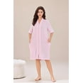 thumbnail image 2 of Richie House Women's Button Front Duster Zip up Bathrobes Short Nightgown with Pockets, S-3XL RHW4093-A-M, 2 of 6