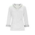 thumbnail image 3 of Christmas Fuzzy Fleece Pullover Tops, V Neck Long Sleeve Sweater Tops, Fall Trendy Blouses, 3 of 7