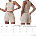 thumbnail image 2 of Trajes De Verano De 2 Piezas Conjunto de pantalones cortos de 2 piezas para damas Estilo casual Chaleco sin mangas Pantalones cortos Traje deportivo Cgtredaw Champán M para Mujer, 2 of 8