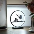 thumbnail image 3 of ORE International HBL2155 13 in. Girl & Boy on Bicycle LED Accent Table Lamp - Matte Black, 3 of 5