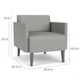 thumbnail image 4 of Luxe Lounge Lobby Reception Waiting Guest Chair / Silver Steel Legs / Brown, 4 of 5