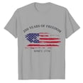 thumbnail image 4 of CUSTG Women O-Neck T-Shirts Graphic Print T Shirt Anniversary Lettering Casual Short Sleeve Tops Everyday Celebrate America's 250th Anniversary Holiday 1776-2026 Tee, 4 of 4