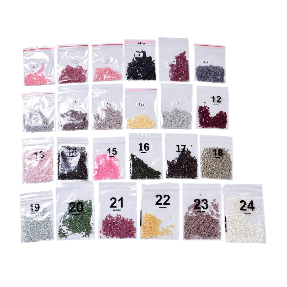 DIY 5D Flower Pattern Canvas Diamond Painting Kits with Resin Rhinestones Sticky Pen Tray Plate Glue Clay Flower Pattern 39.7x30x0.03cm