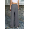 thumbnail image 4 of Women's Casual Wide Leg Dress-Pants, High Elastic Waisted in The Back Business Flowy Trousers with Pockets, 4 of 10