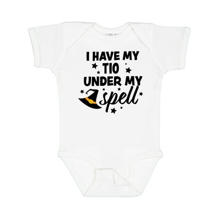

Inktastic I Have My Tio Under My Spell with Cute Witch Hat Gift Baby Boy or Baby Girl Bodysuit