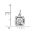 thumbnail image 4 of Real 14kt White Gold 1/2ct. Diamond Princess Square Cluster Pendant; for Adults and Teens; for Women and Men, 4 of 4