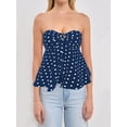 thumbnail image 5 of Women Y2k Tube Tops Strapless Floral Bandeau Vest Tie Up Sleeveless Backless Cute Tops Grunge Clothes Dark Blue L, 5 of 9