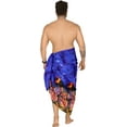 thumbnail image 4 of LA LEELA Men's Pareo Halloween Costumes Scary Pumpkin Swim Trunks Swimwear Cover Up Beach Wrap Summer Sarong for Men One Size Haunted Tree, Night Blue, 4 of 6