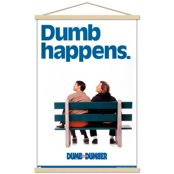 Dumb and Dumber - Dumb Happens Wall Poster with Wooden Magnetic Frame, 22.375" x 34"
