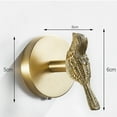 thumbnail image 3 of Brass Gold Animal Hook Solid Coat Door Back Bathroom Kitchen Hooks Towel Rack(Bird), 3 of 4