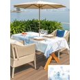 thumbnail image 5 of Outdoor Tablecloth with Umbrella Hole for Patio/Picnic/Party/Camping, Aqua Coastal Waterproof Table Cloth Rectangle Table Cover Washable, Summer Ocean Coral Jellyfish Seahorse Starfish (52"x 70"), 5 of 8