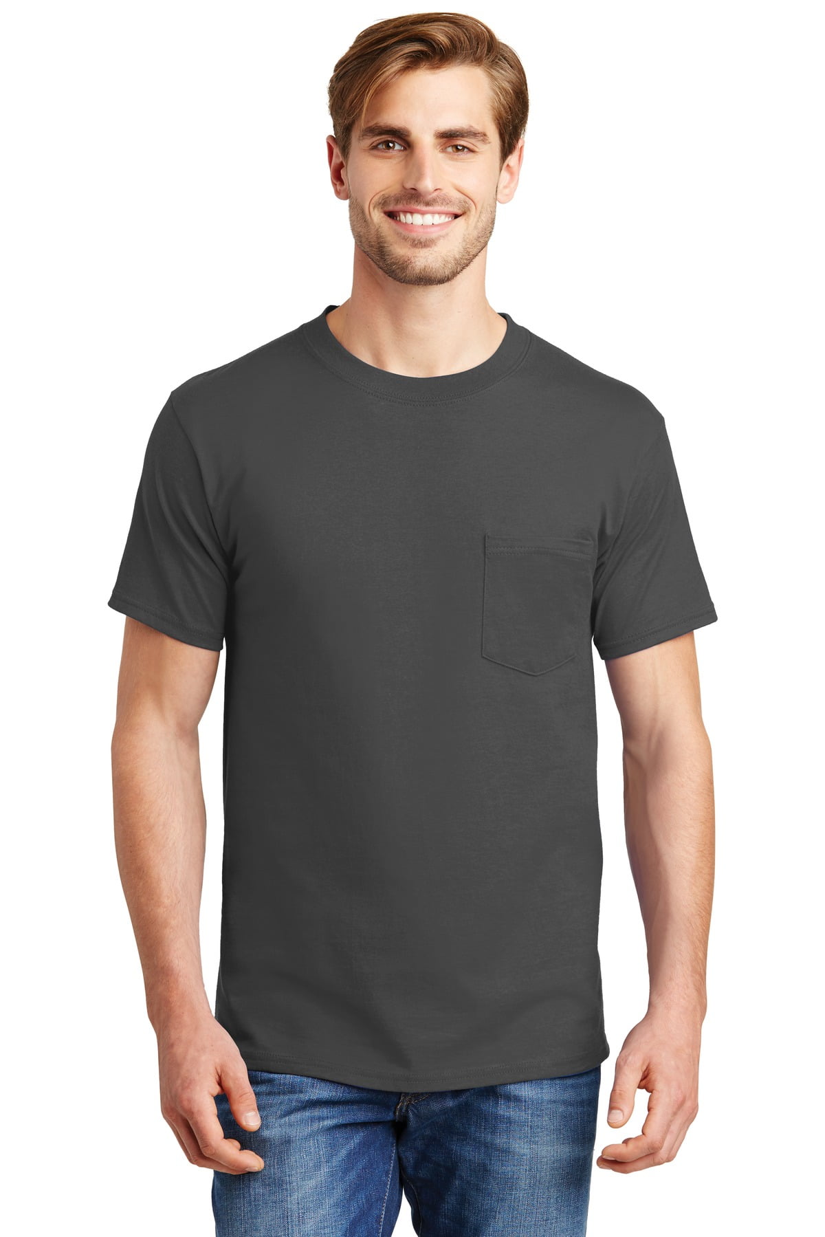 Hanes Hanes Beefy T 100 Cotton T Shirt With Pocket