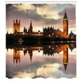 thumbnail image 3 of Ambesonne Urban Shower Curtain, Surreal Evening Big Ben, 69"Wx84"L, Cinnamon Grey, 3 of 3