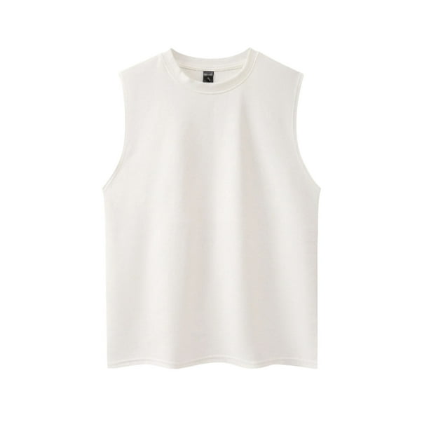 pstuiky Camisetas sin mangas para hombre, Camiseta de tirantes ajustada deportiva de punto con rayas verticales para hombre, con cuello en forma de I y hombros anchos. Camisas para hombres m