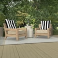 thumbnail image 3 of Jordan Manufacturing 23.5" x 24" Awning Onyx Black Stripe Square Tufted Outdoor Deep Seat Chair Back Cushion with Fabric Button (2 Pack), 3 of 11
