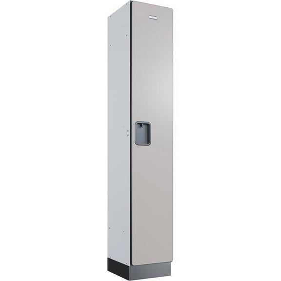 Global Industrial 299242 1-Tier 1 Door Wood Locker - 12 x 15 x 72 in. - Gray - Assembled