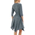 thumbnail image 3 of Unique Femmes Tricot Robe Slim Élégante Dames Robe Mode Irrégulière Ourlet Swing Sortir Ensemble Partie Porter Robe Longue Manches Maxi, 3 of 5