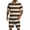 Beige, variant on Men's 2 Piece Outfits Beach Matching Sets Print Striped Button up Short Sleeve Shirt And Drawstring Shorts Summer Beach Sets Brown S