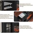 thumbnail image 6 of 70" Fireplace TV Stand for 80 Inch TV, Modern Farmhouse TV Cabinet with 36.5'' Electric Fireplace, Entertainment Center Television Console Table for Living Room, Black, 6 of 9