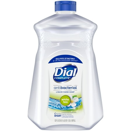 Dial Complete Antibacterial Liquid Hand Soap Refill, White Tea, 52 fl oz