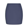 thumbnail image 5 of THDHVS Women's Skirts,Skirts for Women Trendy,Women's Summer Fashion Solid Color Elastic Waist Short Skirt Navy L, 5 of 6