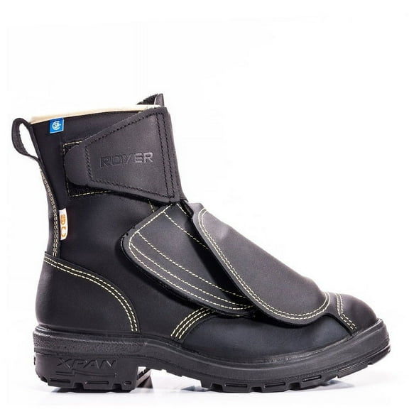 ROYER Men's XPAN REALFLEX 8" Aluminum Toe Non-Magnetic External Metatarsal Guard Boot Black - 12002XP  BLACK