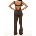 thumbnail image 3 of Vine Women Jumpsuits Sleeveless One Piece Sexy Flare Yoga Workout V Back Scrunch Butt Stretch Jumpsuit.., 3 of 7