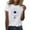 White, variant on Summer Top for Womens Cute Flowers Print T-Shirts Casual Round Neck Short Sleeve Blouses Fashion Loose Pullover Tops