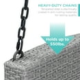 thumbnail image 6 of Best Choice Products Woven Wicker Hanging Porch Swing Bench for Patio, Deck w/ Mounting Chains, Seat Cushion - Gray/Navy, 6 of 7