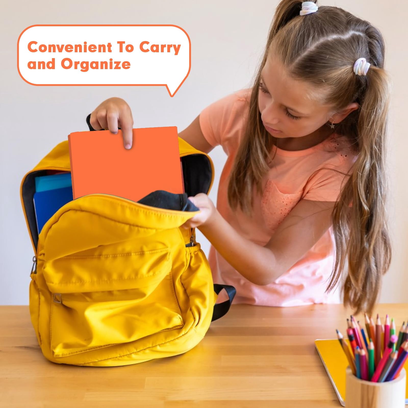 Plastic 2 Pocket Folders With Prongs  30 Pack Heavyweight Letter Size Poly 3 Metal Fastener Clips (orange)