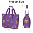 thumbnail image 3 of Tote Bag for Women - Halloween Spider Bat Pattern Shoulder Bag - Large Utility Work Duffle Bag with Zipper Handbag for Travel, Work, Sprots, 3 of 5