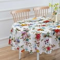 thumbnail image 2 of Spring Summer Floral Tablecloth Oval 60x84 Inch, Outdoor Tablecloth Vintage Birds Flower Table Cloth Decor for Dinner Party Picnic, 2 of 6