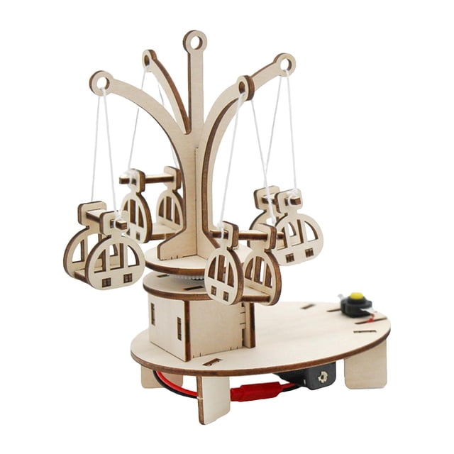 Silla Giratoria de Madera, Juguete de Aprendizaje, Juguete Artesanal de Madera, Rompecabezas 3D, Experimento de Física, Manualidades, Carrusel, Silla, Baoblaze sillas de carrusel