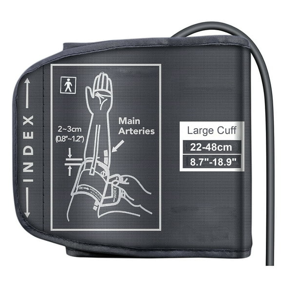 Large Blood Pressure Cuff, Replacement Large Cuff Compatible with Omron BP for 9"-19" Inches(22-48cm) Big Arm