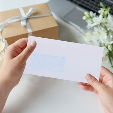HONMEET 50Pcs Self Sealing Envelopes with Left Window for Stationery General Users