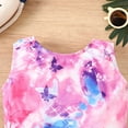 thumbnail image 7 of Toddler Bathing Suit Girl Girls Tie Dye Crew Neck Sleeveless One Piece Swimsuit with Full Colorful Back Design for Summer Swimwear Red 5 Years-6 Years, 7 of 7