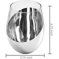 thumbnail image 4 of MyGift Modern Tilted Silver Stemless Wine Glasses, Set of 4, 4 of 7