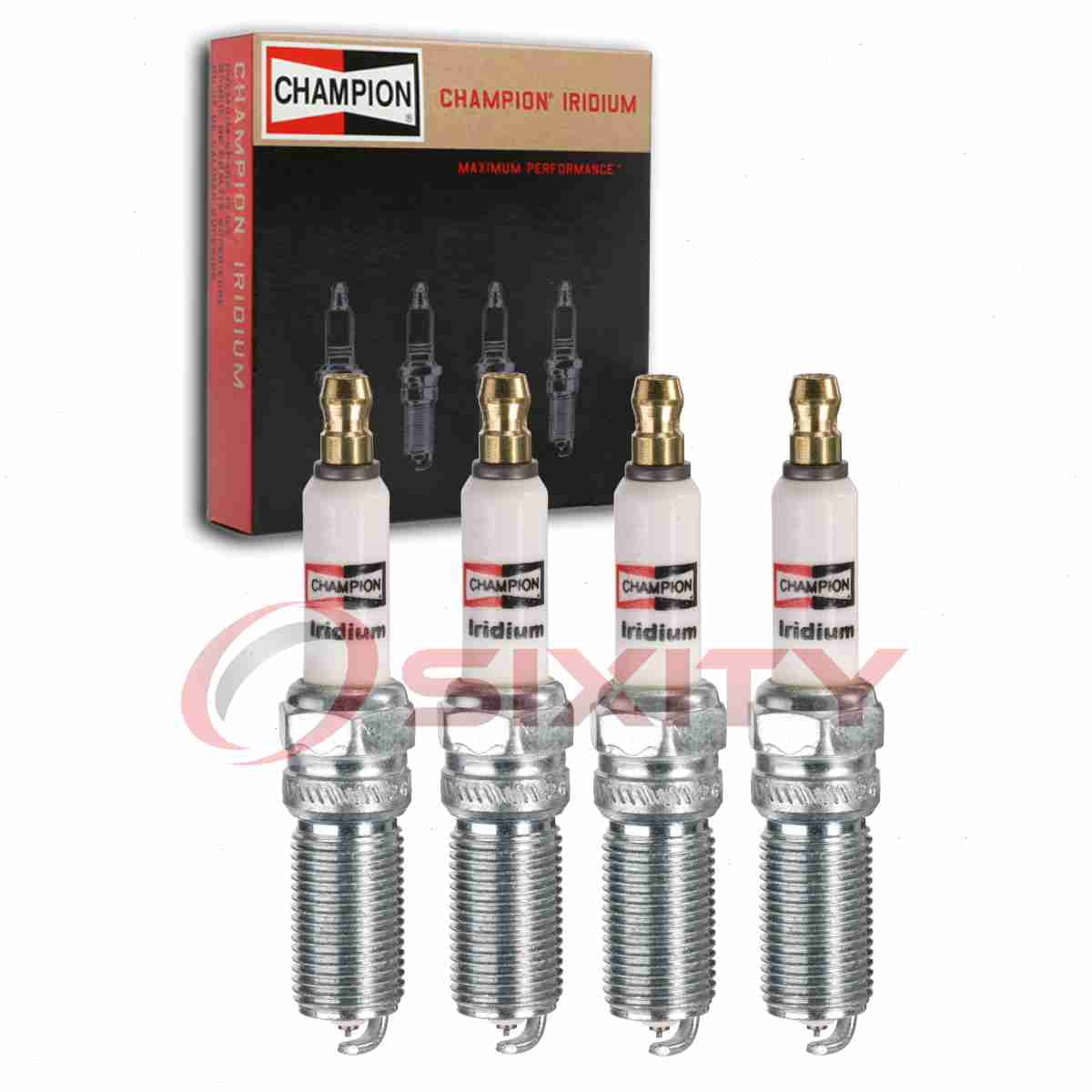 4 pc Champion 9016 Iridium Spark Plugs for RES8WYPB3 Ignition Wire Secondary Fits select: 2012-2018 FORD FOCUS, 2012-2021 FORD EXPLORER