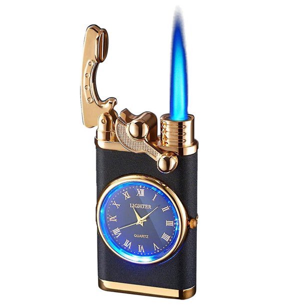 Encendedor inflable con reloj eléctrico, esfera creativa, brazo basculante, encendedor inflable