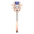 thumbnail image 3 of 1.46 ct Round Cut Simulated Tanzanite 3 Stone 14K Rose Gold Womens Engagement Ring, 3 of 5