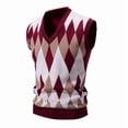 thumbnail image 6 of IROINNID Men's V-Neck Argyle Knit Sweater Vest Sleeveless Pullover Tank Top Casual Diamond Pattern Layering Essential for Business Office and Weekend Daily Wear, 6 of 6