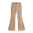 thumbnail image 2 of BXJX Girls Flare Pants Size 10-12, Fashion Side Pockets Zip-Button Fall Kids Casual Trousers Khaki, 2 of 6