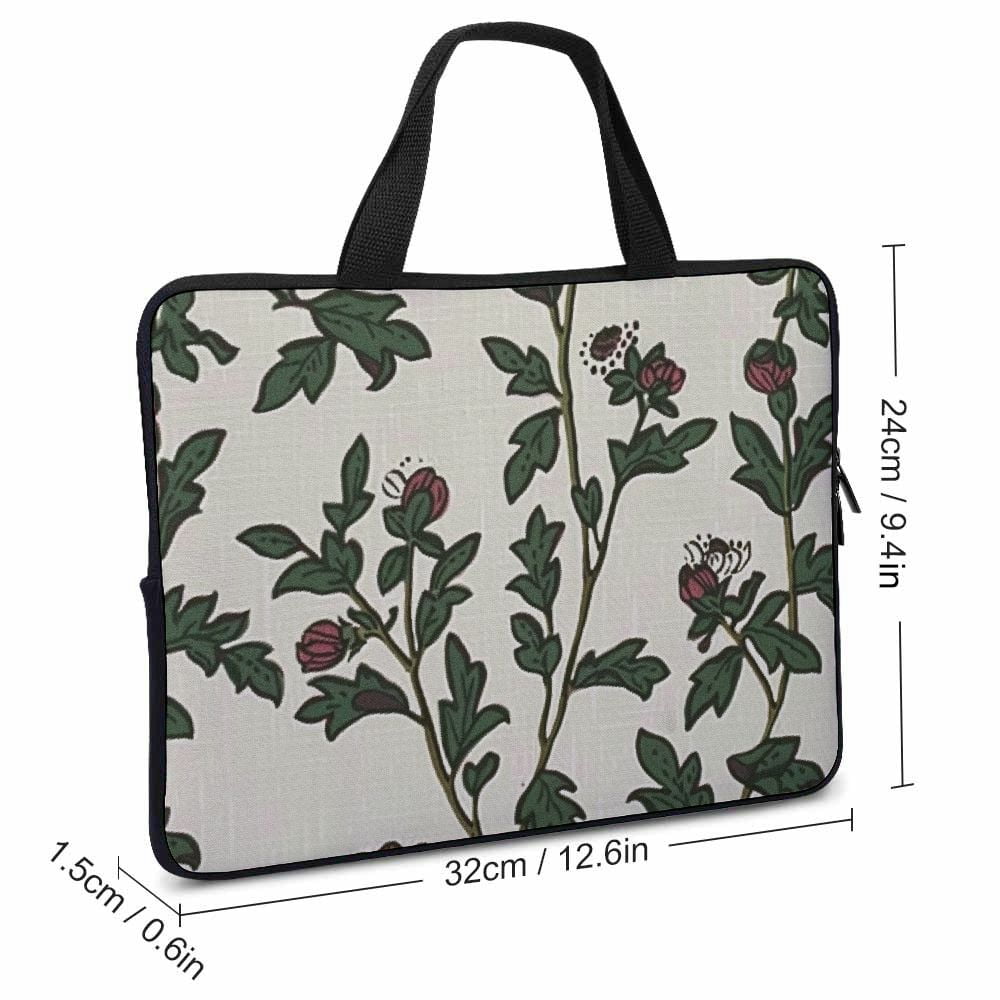 JRXY Flowers Fine Foliage Lace Laptop Bag Diving Fabric Computer Protective Handle Case 12inch