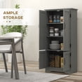 thumbnail image 4 of HOMCOM Gray Farmhouse Kitchen Pantry Cabinet, 48.5" Tall Storage Cupboard with Adjustable Shelves and 4 Doors, Engineered Wood Accent Cabinet for Kitchen, Bathroom or Dining Room, 4 of 8