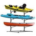 thumbnail image 2 of Étagère de Rangement pour Kayak Robuste à 3 Niveaux / 4 Niveaux, Support Métallique Autoportant Ajustable – Tient les Kayaks, SUP, Canots, Planches de Surf – Organisation Intérieure Ou Extérieure – Noir, 2 of 7