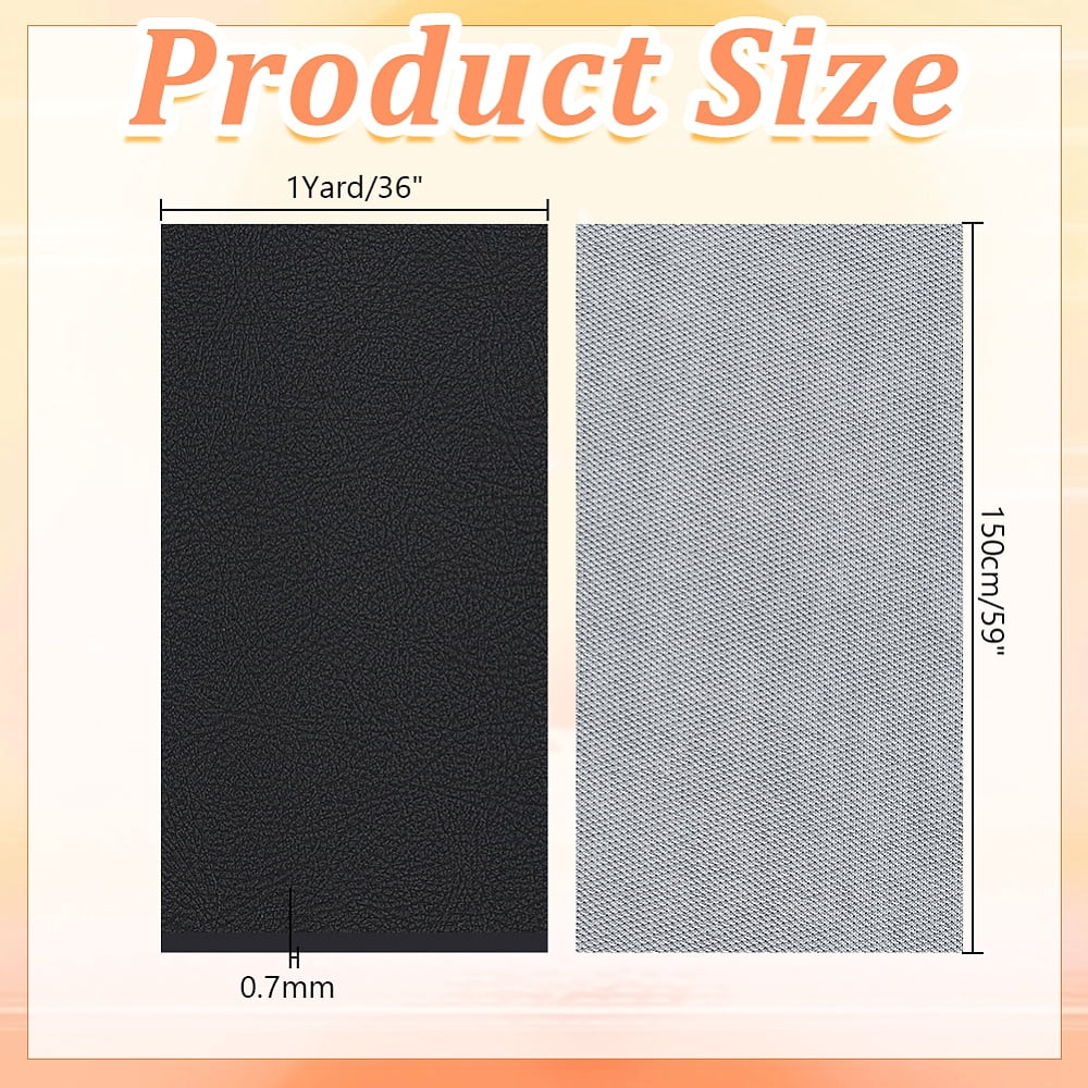 1 Yard PU Leather Fabric DIY Craft Supplies Black 1500x0.7mm diy
